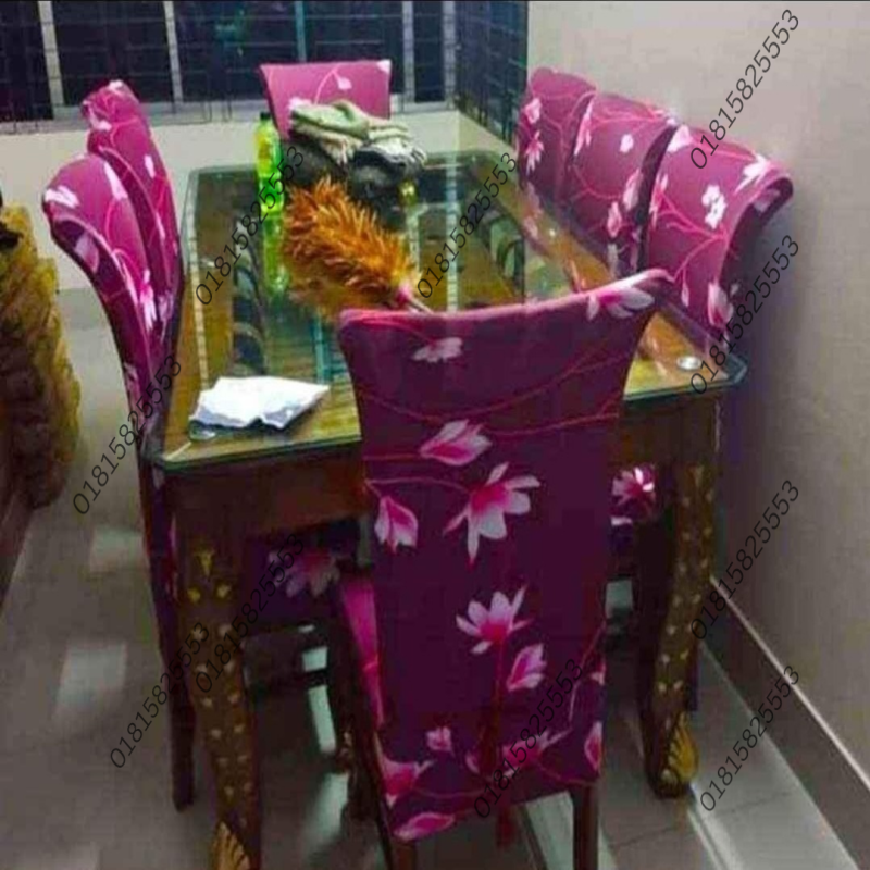 6pc Maroon Design Chair Cover ( Super Spandex High Quality Fabric)